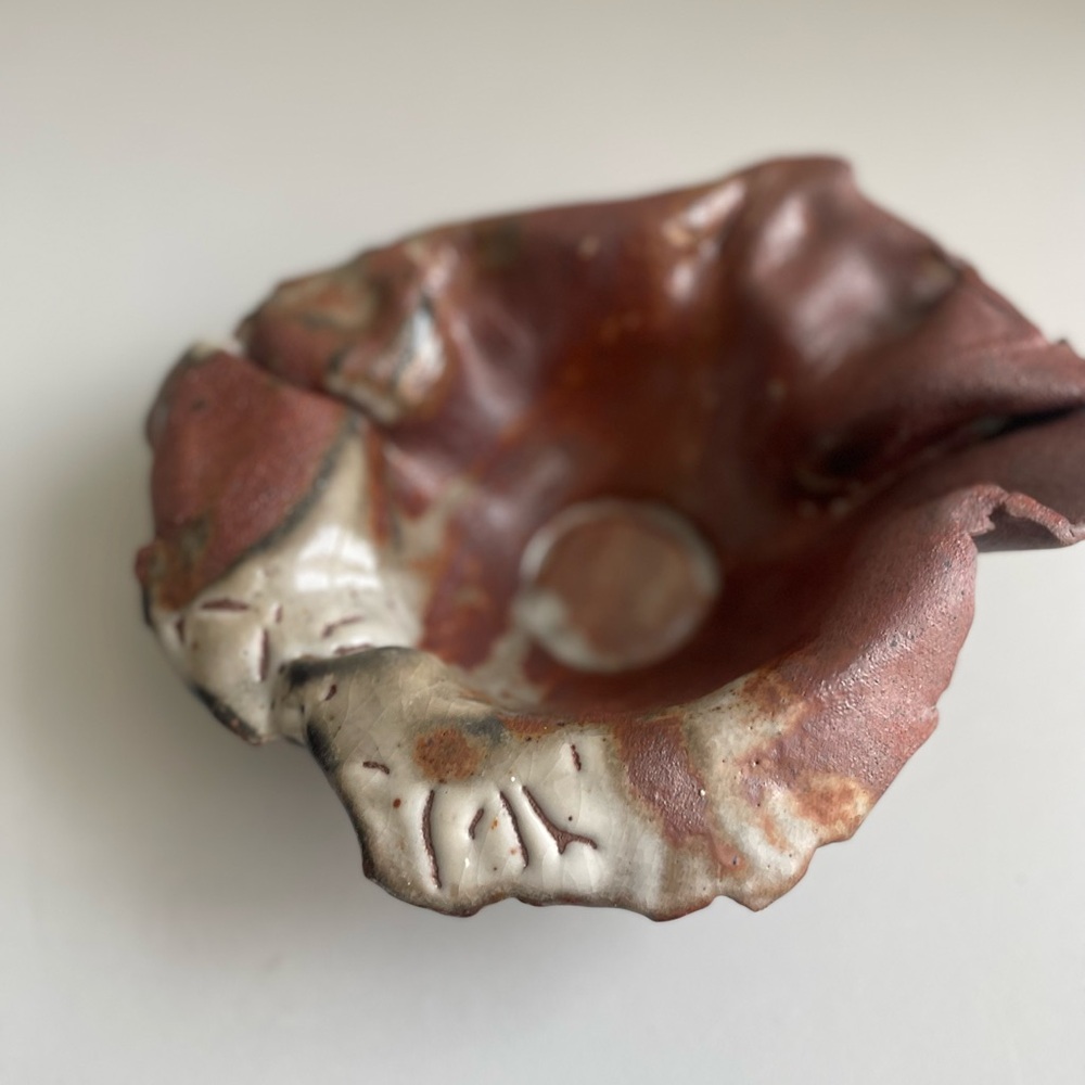 Handcrafted Studio Art Clay
Pottery Flower Bowl Signed - Picture 4 of 11